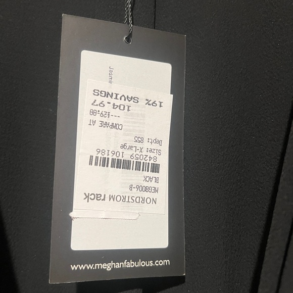 Meghan Flowy Black Women's Dress short with sheer layer NWT - Picture 3 of 10